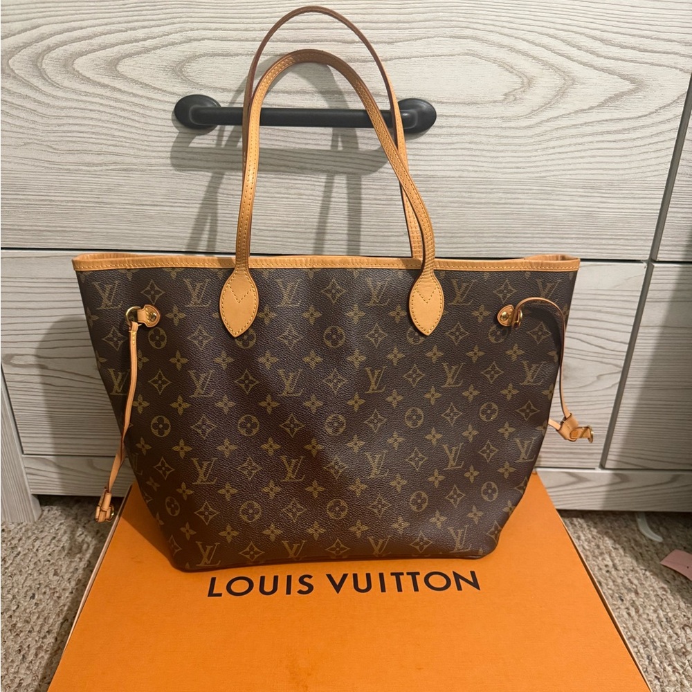 Louis Vuitton Brown Monogram Tote with Tan Handles